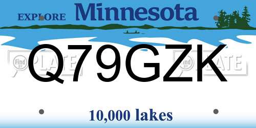 Q79GZK Minnesota License Plate