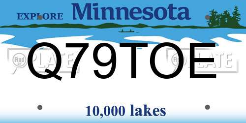 Q79TOE Minnesota License Plate
