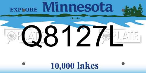 Q8127L Minnesota License Plate