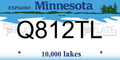 Q812TL Minnesota License Plate