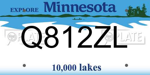 Q812ZL Minnesota License Plate