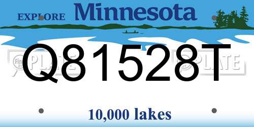 Q81528T Minnesota License Plate