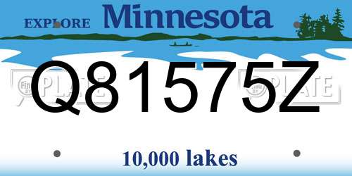 Q81575Z Minnesota License Plate