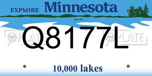Q8177L Minnesota License Plate