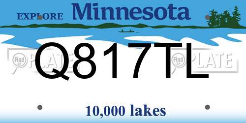 Q817TL Minnesota License Plate