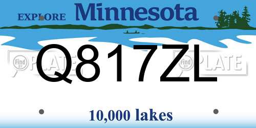 Q817ZL Minnesota License Plate