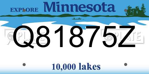 Q81875Z Minnesota License Plate