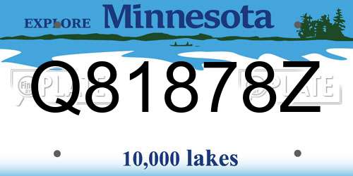 Q81878Z Minnesota License Plate