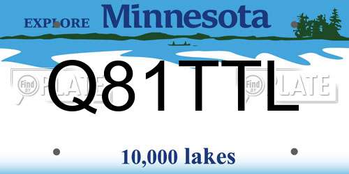Q81TTL Minnesota License Plate