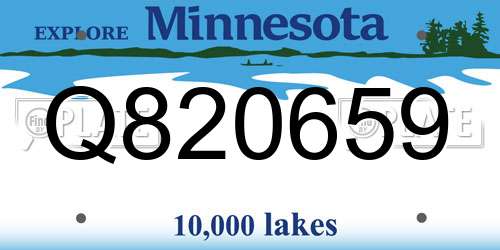 Q820659 Minnesota License Plate