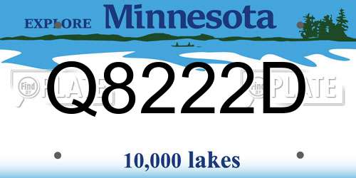 Q8222D Minnesota License Plate