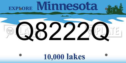 Q8222Q Minnesota License Plate