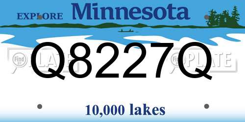 Q8227Q Minnesota License Plate