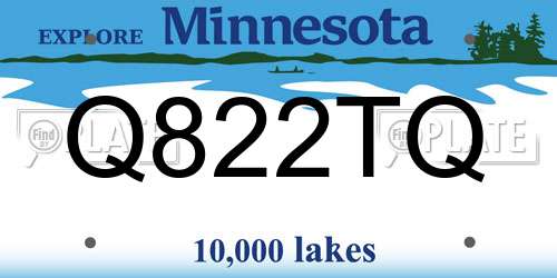 Q822TQ Minnesota License Plate