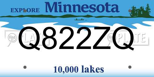 Q822ZQ Minnesota License Plate