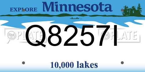 Q8257I Minnesota License Plate