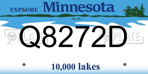 Q8272D Minnesota License Plate