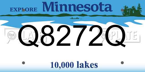 Q8272Q Minnesota License Plate