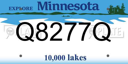 Q8277Q Minnesota License Plate
