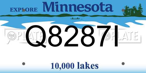 Q8287I Minnesota License Plate