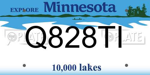 Q828TI Minnesota License Plate