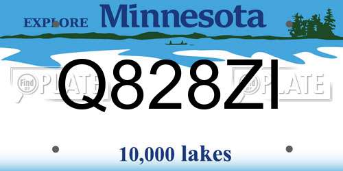 Q828ZI Minnesota License Plate