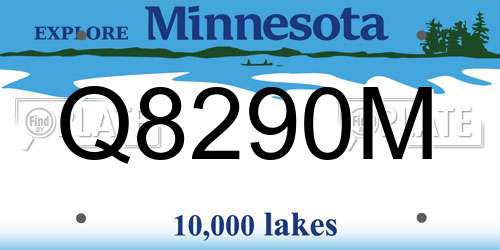 Q8290M Minnesota License Plate