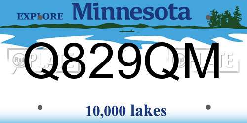 Q829QM Minnesota License Plate