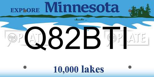 Q82BTI Minnesota License Plate