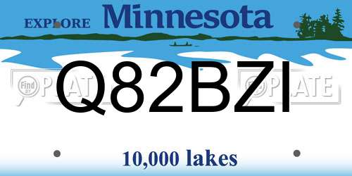 Q82BZI Minnesota License Plate