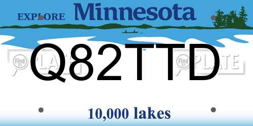Q82TTD Minnesota License Plate