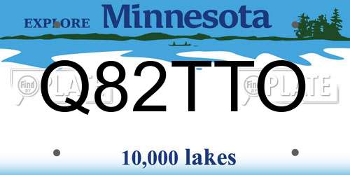 Q82TTO Minnesota License Plate
