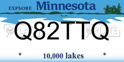 Q82TTQ Minnesota License Plate