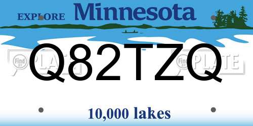 Q82TZQ Minnesota License Plate