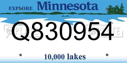 Q830954 Minnesota License Plate