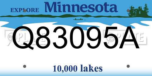 Q83095A Minnesota License Plate