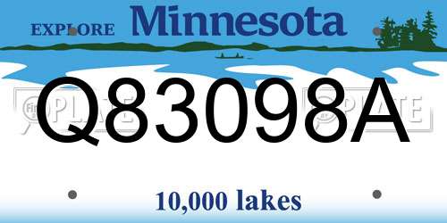 Q83098A Minnesota License Plate
