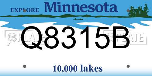 Q8315B Minnesota License Plate