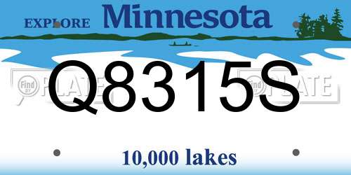 Q8315S Minnesota License Plate