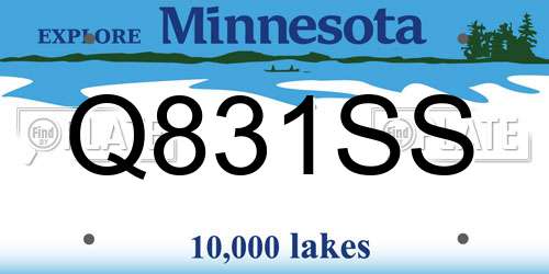 Q831SS Minnesota License Plate