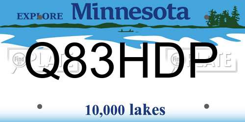 Q83HDP Minnesota License Plate