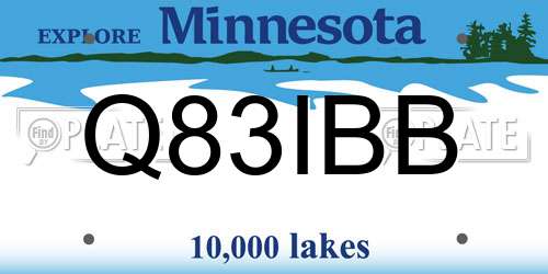 Q83IBB Minnesota License Plate