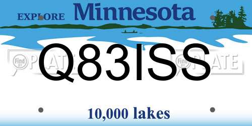 Q83ISS Minnesota License Plate