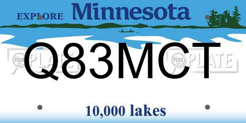 Q83MCT Minnesota License Plate