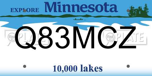 Q83MCZ Minnesota License Plate