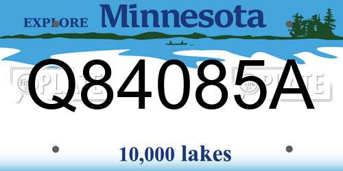 Q84085A Minnesota License Plate