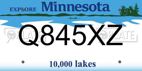 Q845XZ Minnesota License Plate