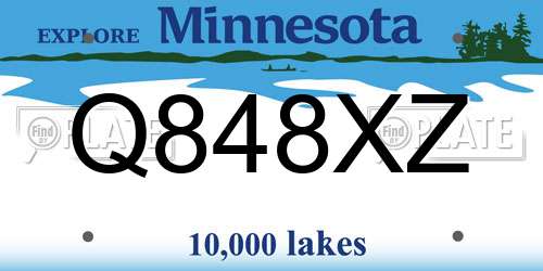 Q848XZ Minnesota License Plate