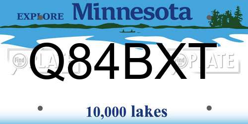 Q84BXT Minnesota License Plate