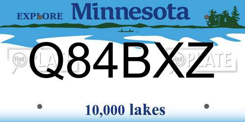 Q84BXZ Minnesota License Plate